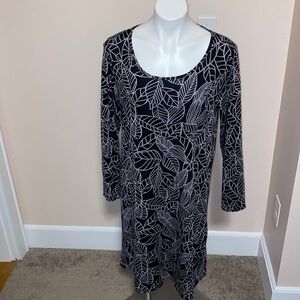 “Expected by Lilac” Leaf Print Dress